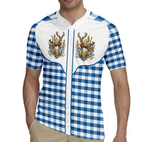 Oktoberfest Rugby Jersey Country Cowboy Style Blue Version