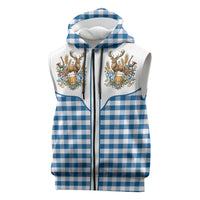 Oktoberfest Sleeveless Zip Hoodie Country Cowboy Style Blue Version