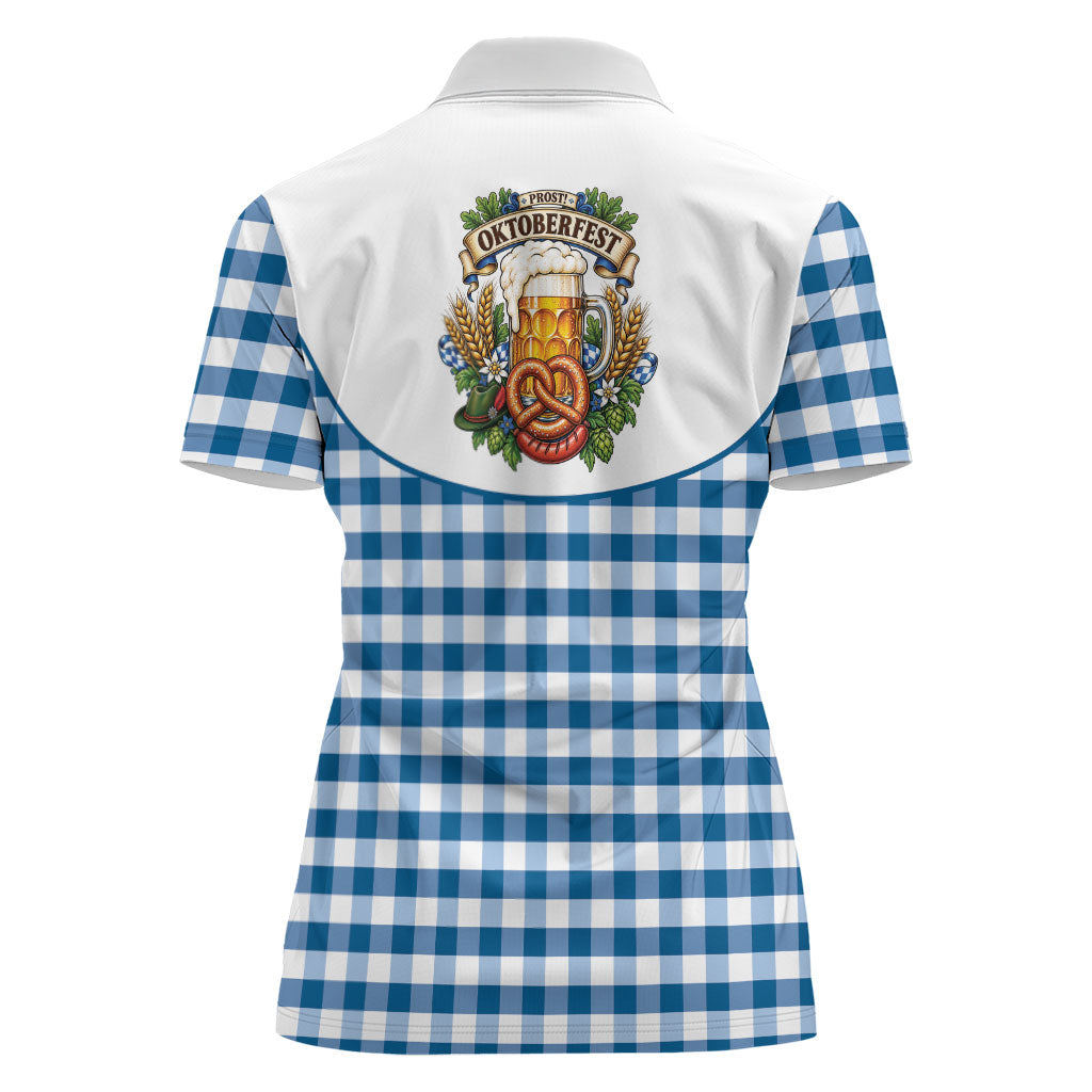 Oktoberfest Women Polo Shirt Country Cowboy Style Blue Version