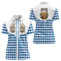 Oktoberfest Women Polo Shirt Country Cowboy Style Blue Version
