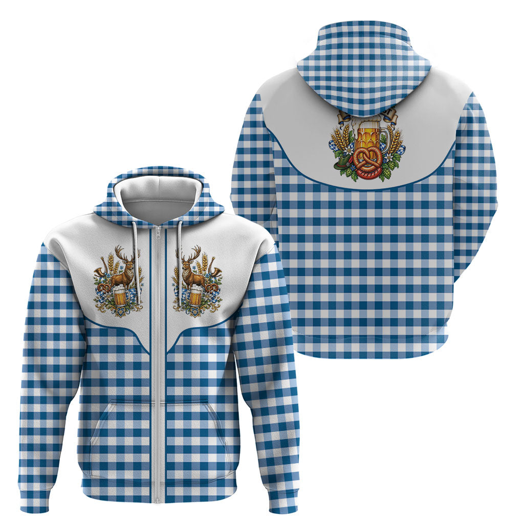Oktoberfest Zip Hoodie Country Cowboy Style Blue Version