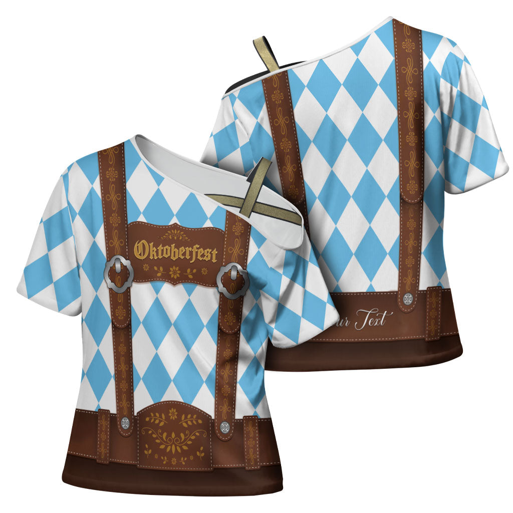 Personalized Lederhosen Oktoberfest Costume Cross Shoulder Shirt