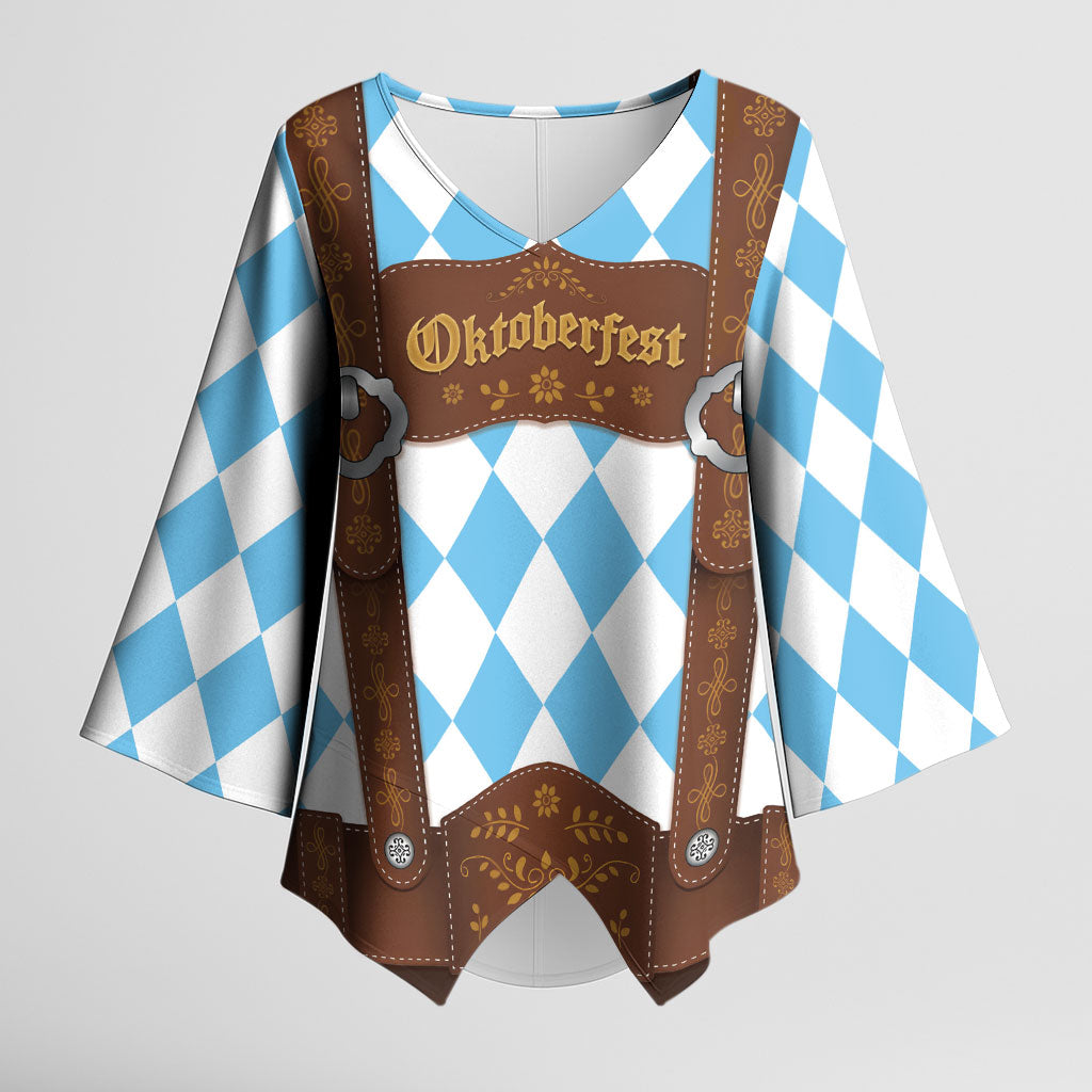 Personalized Lederhosen Oktoberfest Costume Kimono Sleeve Blouse