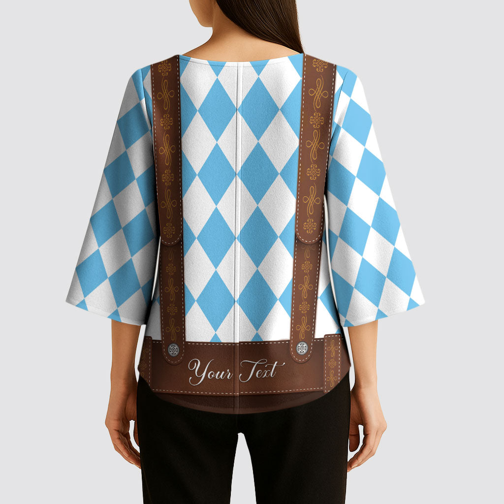 Personalized Lederhosen Oktoberfest Costume Kimono Sleeve Blouse