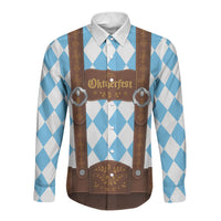 Personalized Lederhosen Oktoberfest Costume Long Sleeve Button Shirt