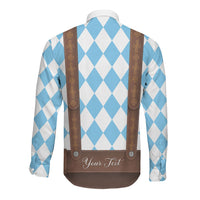 Personalized Lederhosen Oktoberfest Costume Long Sleeve Button Shirt