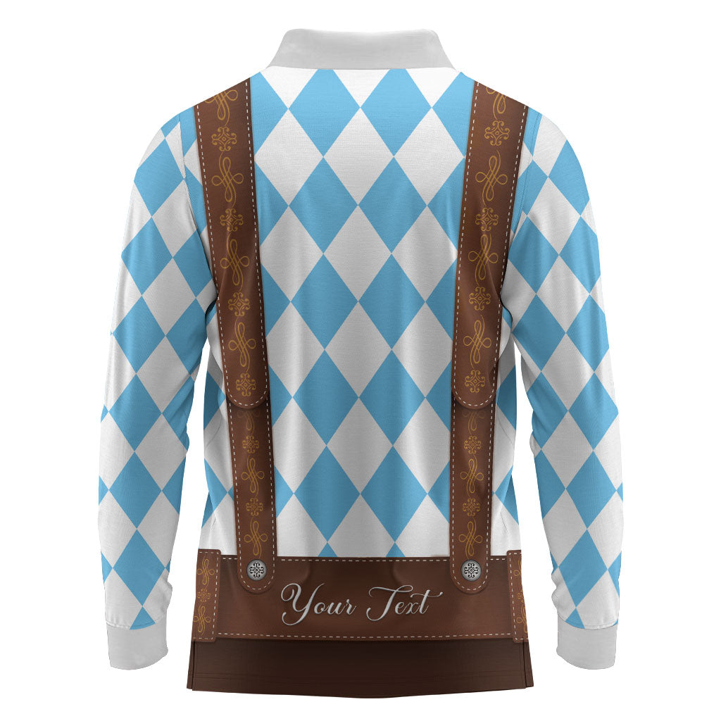 Personalized Lederhosen Oktoberfest Costume Long Sleeve Polo Shirt