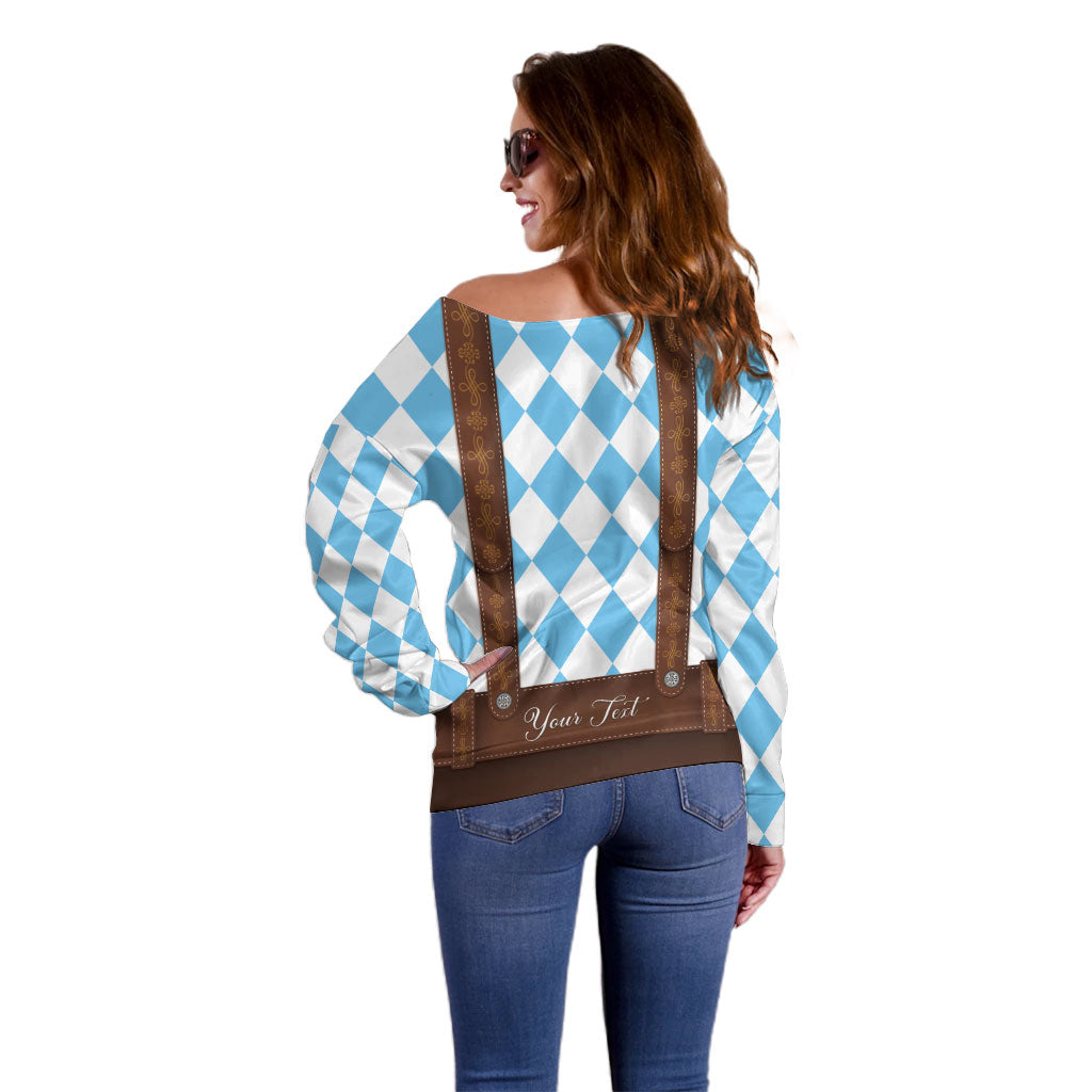 Personalized Lederhosen Oktoberfest Costume Off Shoulder Sweater