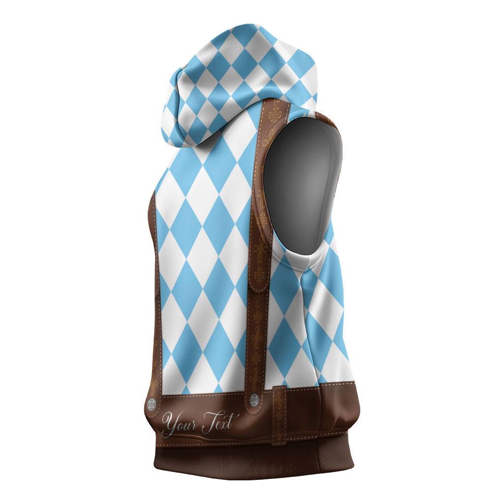 Personalized Lederhosen Oktoberfest Costume Sleeveless Hoodie