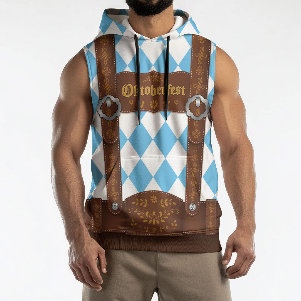 Personalized Lederhosen Oktoberfest Costume Sleeveless Hoodie