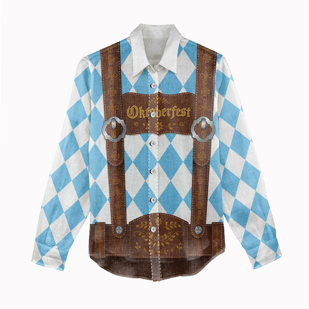 Personalized Lederhosen Oktoberfest Costume Women Casual Shirt