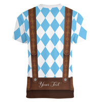 Personalized Lederhosen Oktoberfest Costume Women V-Neck T-Shirt
