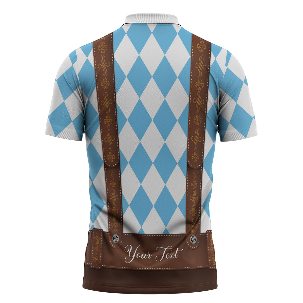 Personalized Lederhosen Oktoberfest Costume Zipper Polo Shirt