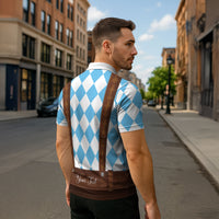 Personalized Lederhosen Oktoberfest Costume Zipper Polo Shirt