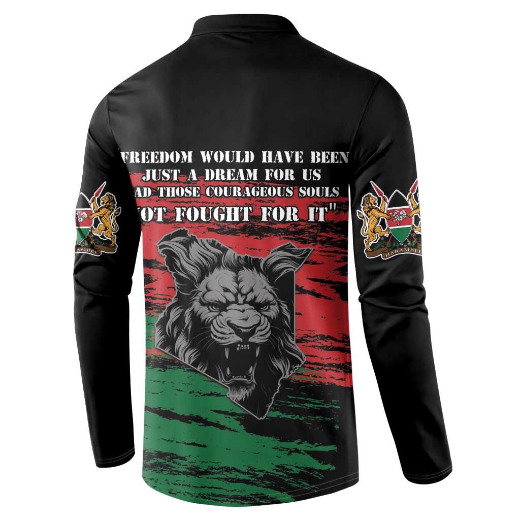 Happy Kenya Mashujaa Day Button Sweatshirt Honour Our Heroes, Heroines LT05 - Wonder Print Shop