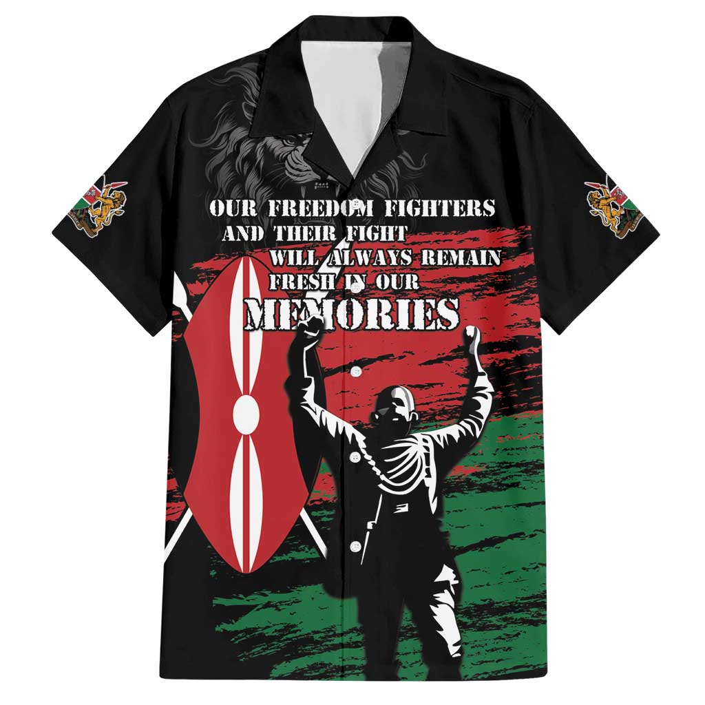 Happy Kenya Mashujaa Day Family Matching Short Sleeve Bodycon Dress and Hawaiian Shirt Honour Our Heroes, Heroines LT05 - Wonder Print Shop