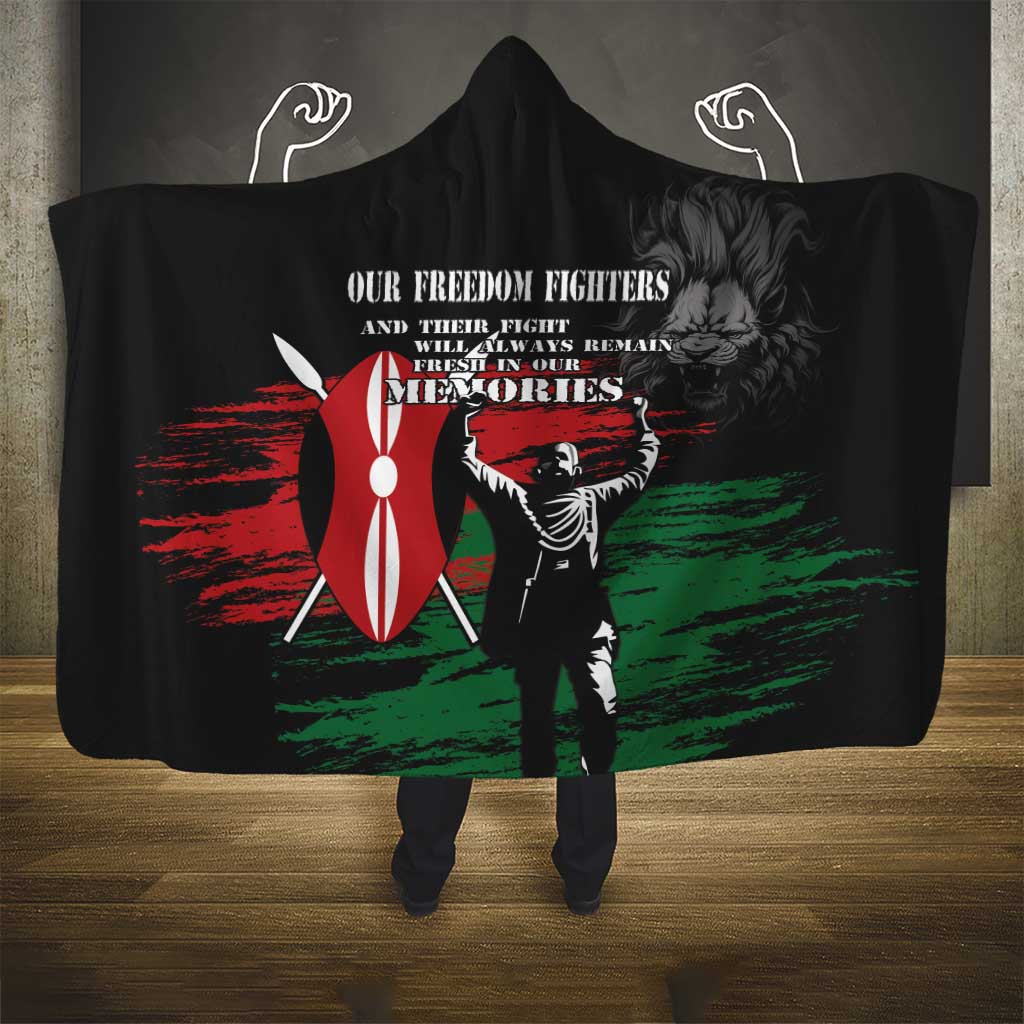 Happy Kenya Mashujaa Day Hooded Blanket Honour Our Heroes, Heroines