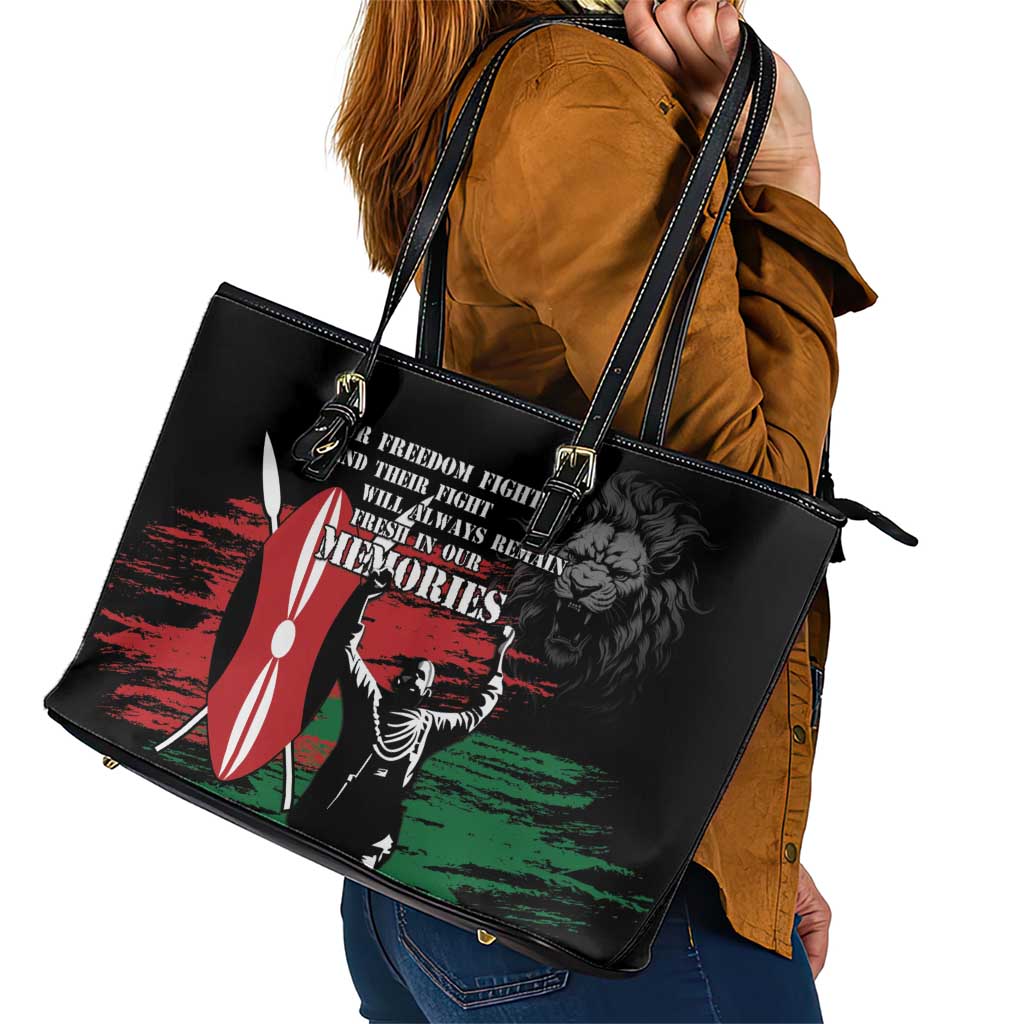 Happy Kenya Mashujaa Day Leather Tote Bag Honour Our Heroes, Heroines LT05 - Wonder Print Shop