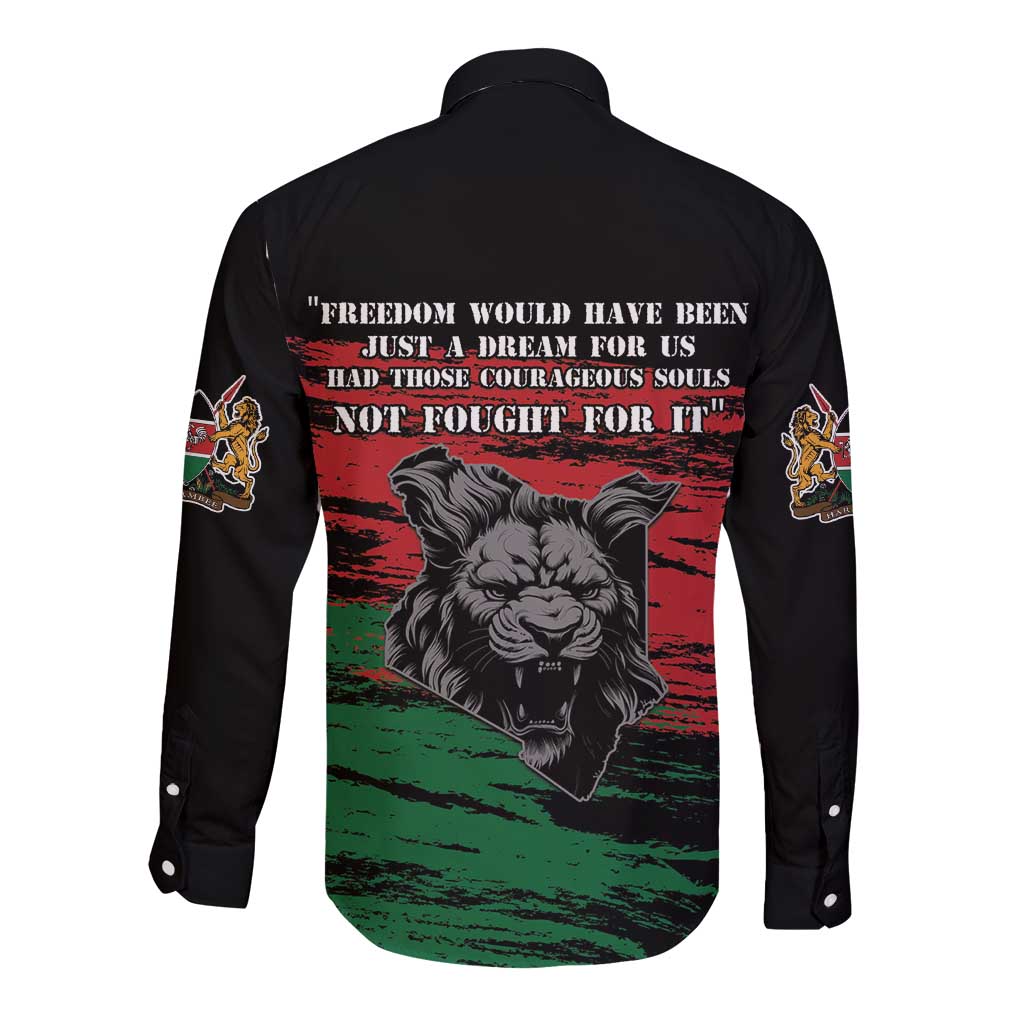Happy Kenya Mashujaa Day Long Sleeve Button Shirt Honour Our Heroes, Heroines LT05 - Wonder Print Shop