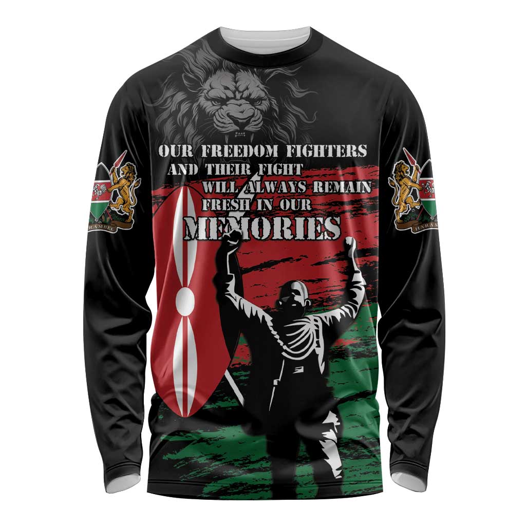 Happy Kenya Mashujaa Day Long Sleeve Shirt Honour Our Heroes, Heroines LT05 - Wonder Print Shop