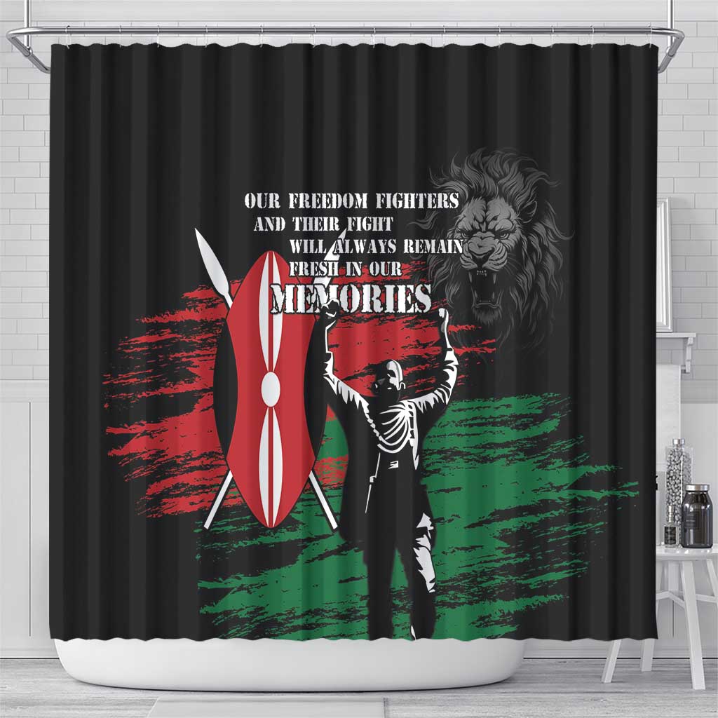 Happy Kenya Mashujaa Day Shower Curtain Honour Our Heroes, Heroines