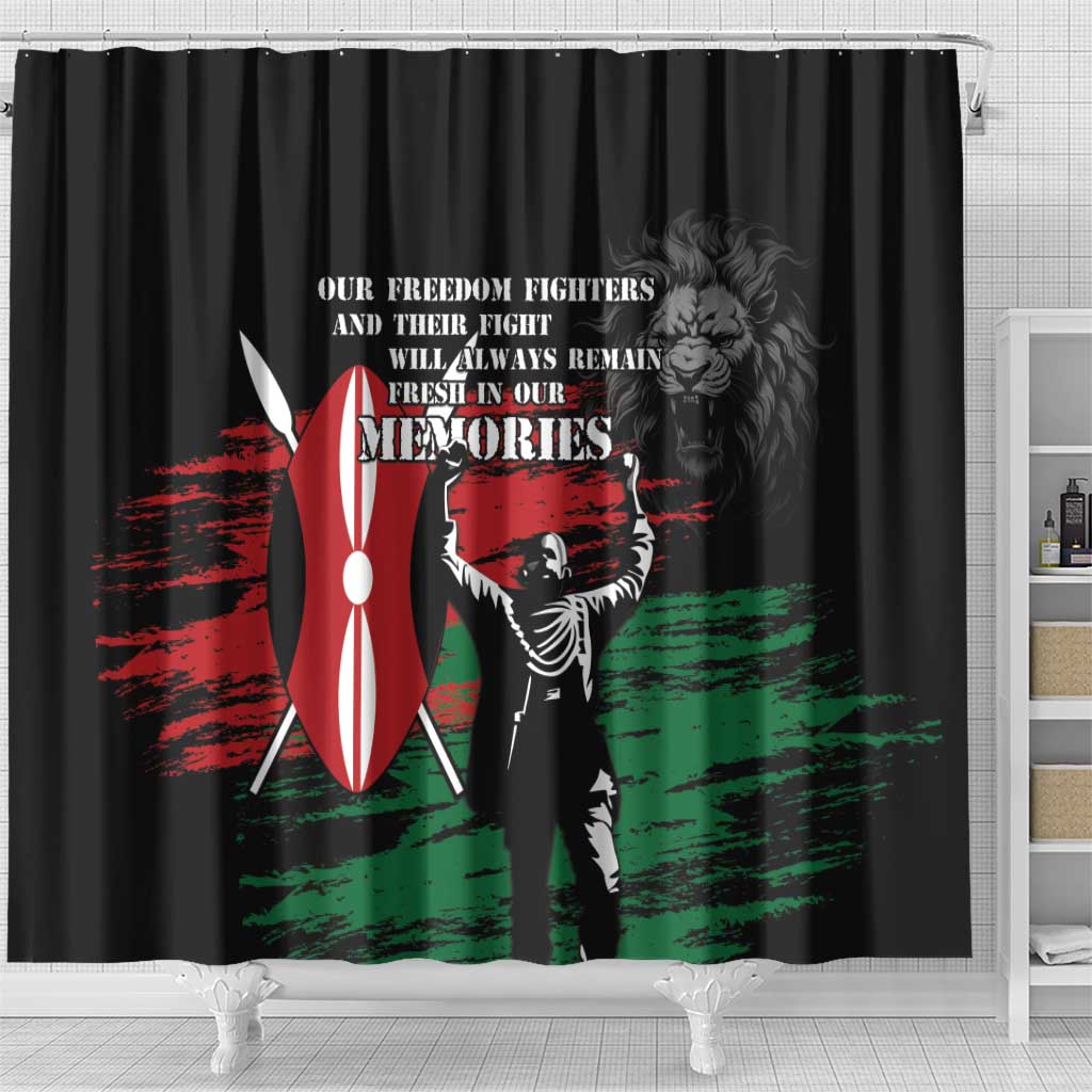 Happy Kenya Mashujaa Day Shower Curtain Honour Our Heroes, Heroines