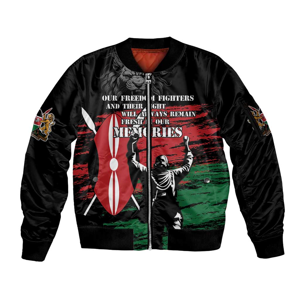 Happy Kenya Mashujaa Day Sleeve Zip Bomber Jacket Honour Our Heroes, Heroines LT05 - Wonder Print Shop