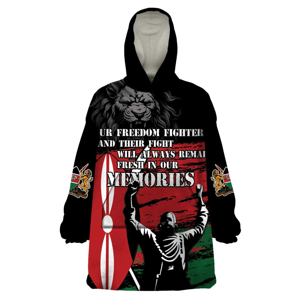 Happy Kenya Mashujaa Day Wearable Blanket Hoodie Honour Our Heroes, Heroines LT05 - Wonder Print Shop