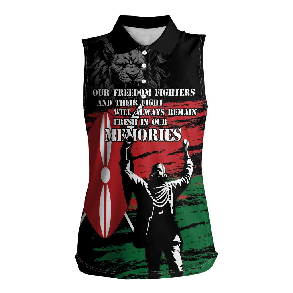 Happy Kenya Mashujaa Day Women Sleeveless Polo Shirt Honour Our Heroes, Heroines LT05 - Wonder Print Shop