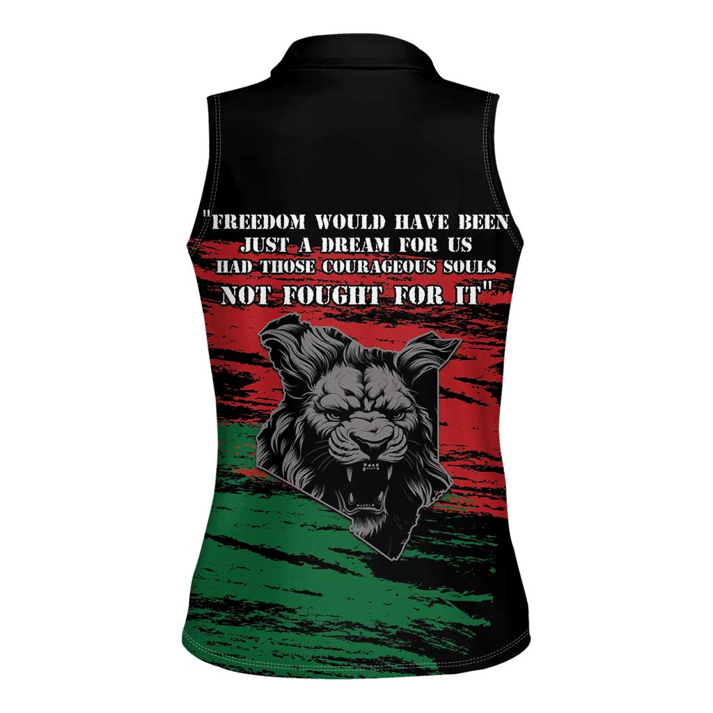 Happy Kenya Mashujaa Day Women Sleeveless Polo Shirt Honour Our Heroes, Heroines LT05 - Wonder Print Shop