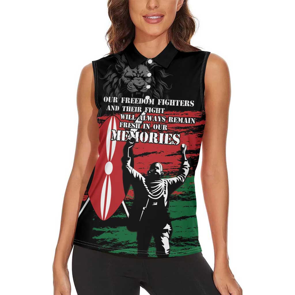 Happy Kenya Mashujaa Day Women Sleeveless Polo Shirt Honour Our Heroes, Heroines LT05 - Wonder Print Shop