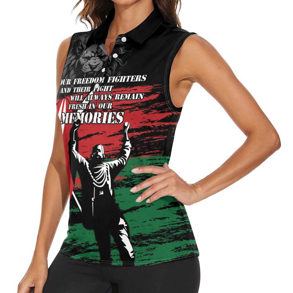 Happy Kenya Mashujaa Day Women Sleeveless Polo Shirt Honour Our Heroes, Heroines LT05 - Wonder Print Shop