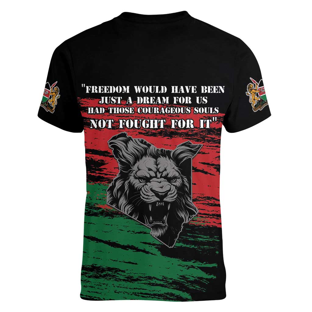 Happy Kenya Mashujaa Day Women V-Neck T-Shirt Honour Our Heroes, Heroines LT05 - Wonder Print Shop