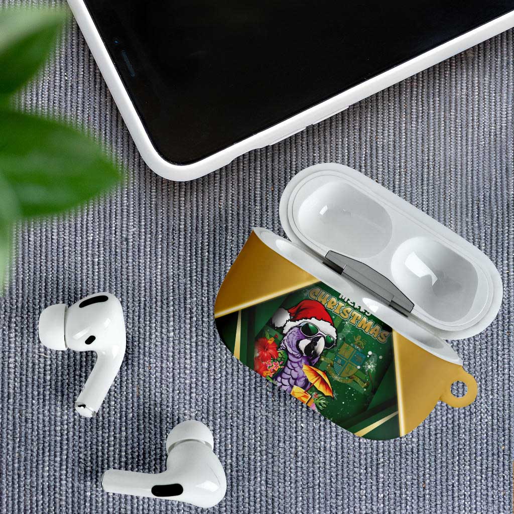 Dominica Christmas AirPods Case Funny Santa Sisserou Parrot - Wonder Print Shop