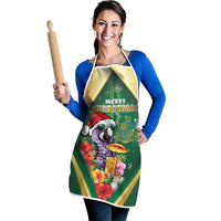 Dominica Christmas Apron Funny Santa Sisserou Parrot - Wonder Print Shop