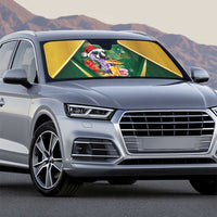 Dominica Christmas Auto Sun Shade Funny Santa Sisserou Parrot - Wonder Print Shop