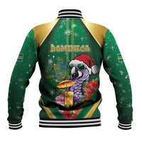 Dominica Christmas Baseball Jacket Funny Santa Sisserou Parrot - Wonder Print Shop