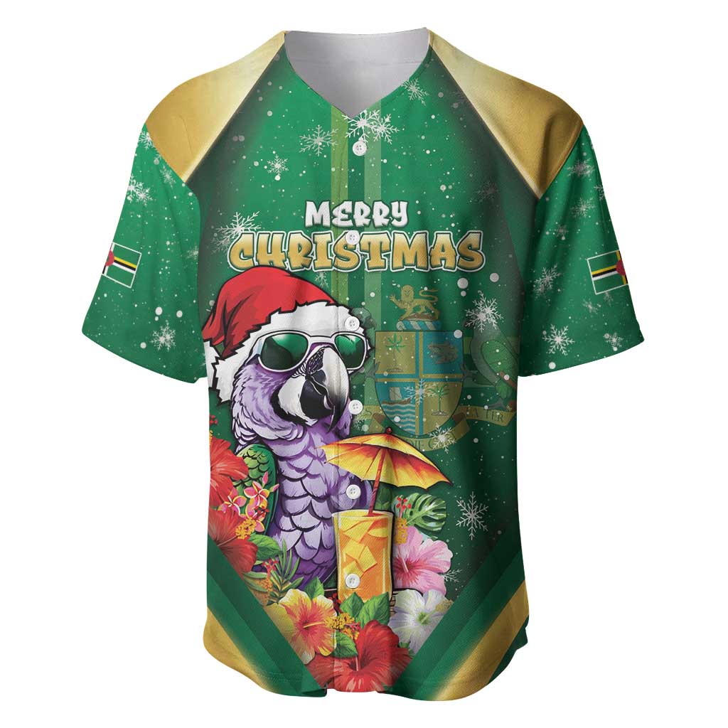 Dominica Christmas Baseball Jersey Funny Santa Sisserou Parrot - Wonder Print Shop