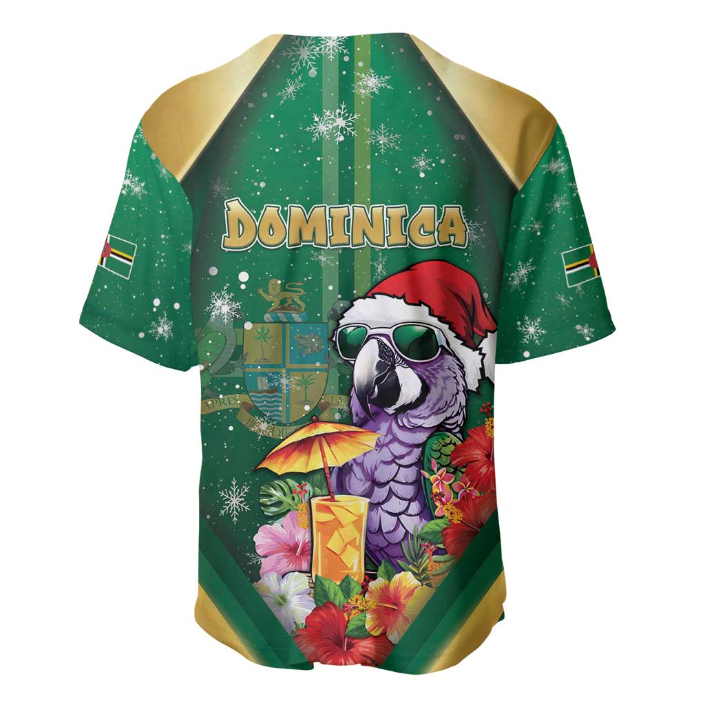 Dominica Christmas Baseball Jersey Funny Santa Sisserou Parrot - Wonder Print Shop