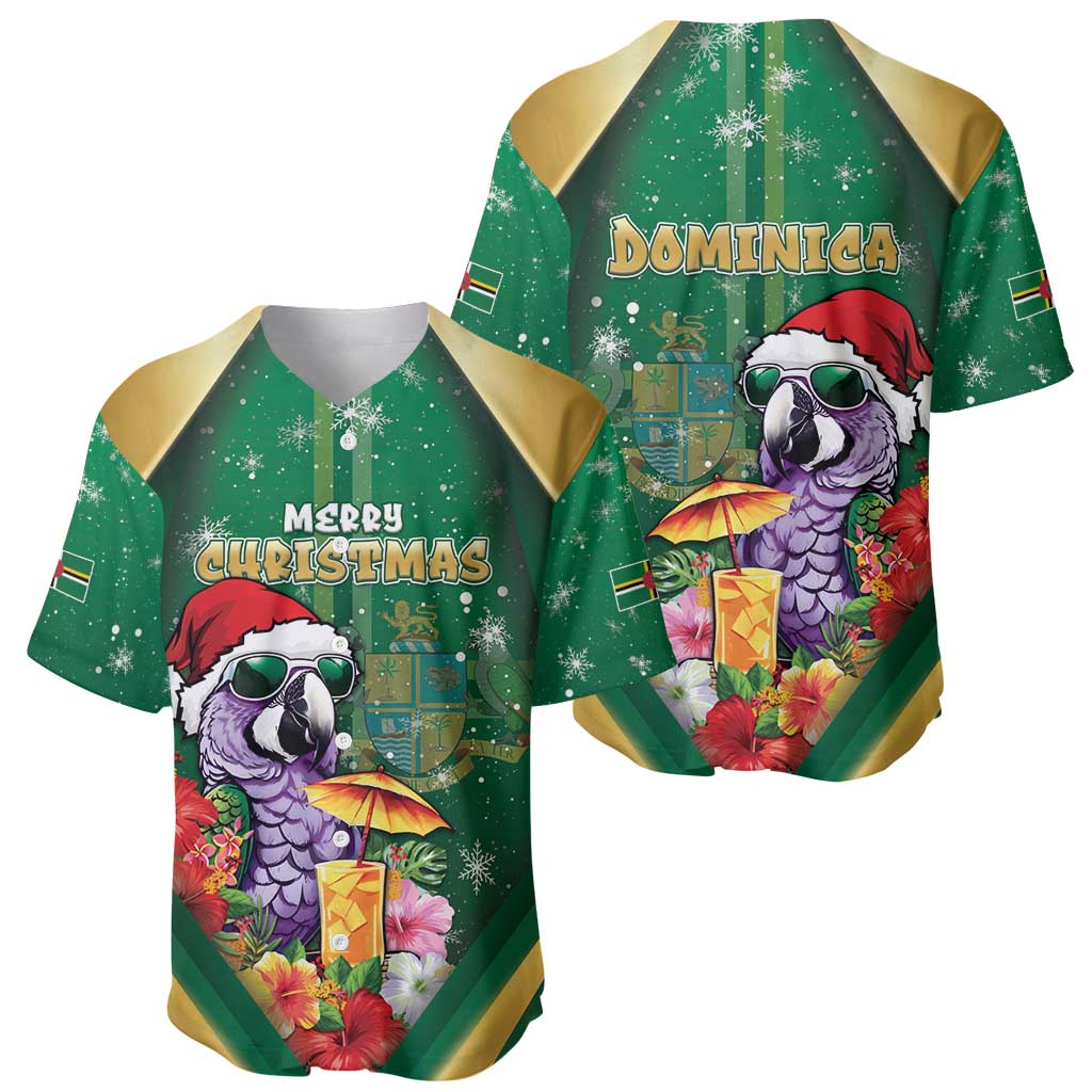Dominica Christmas Baseball Jersey Funny Santa Sisserou Parrot - Wonder Print Shop