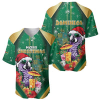 Dominica Christmas Baseball Jersey Funny Santa Sisserou Parrot - Wonder Print Shop