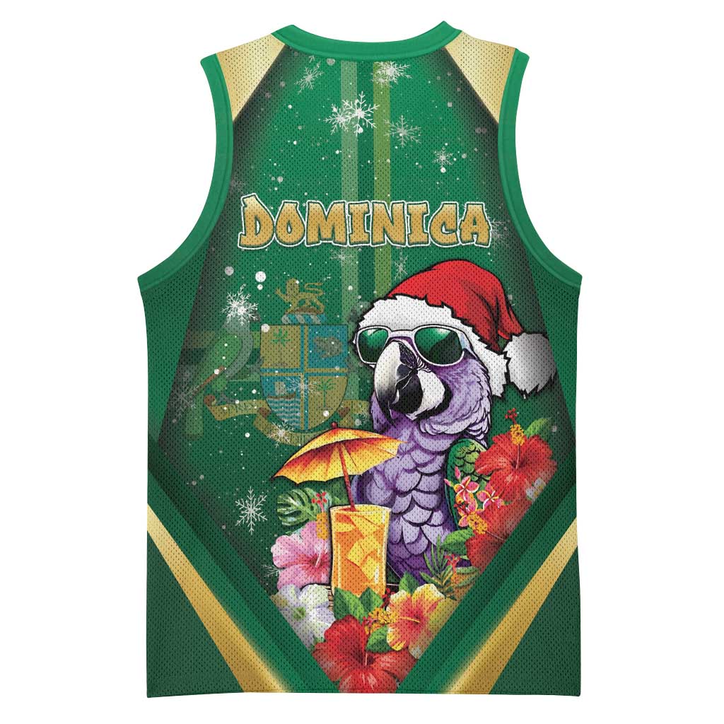 Dominica Christmas Basketball Jersey Funny Santa Sisserou Parrot - Wonder Print Shop