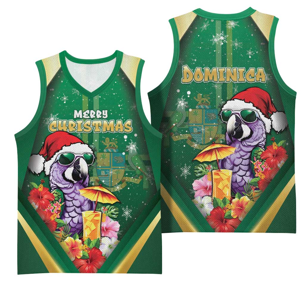 Dominica Christmas Basketball Jersey Funny Santa Sisserou Parrot - Wonder Print Shop