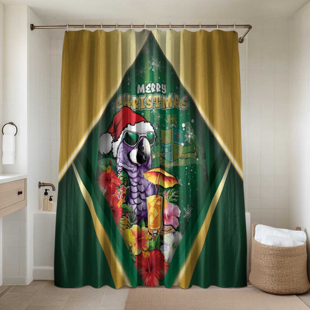 Dominica Christmas Bathroom Set Funny Santa Sisserou Parrot - Wonder Print Shop