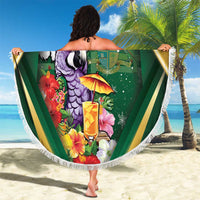 Dominica Christmas Beach Blanket Funny Santa Sisserou Parrot - Wonder Print Shop