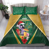 Dominica Christmas Bedding Set Funny Santa Sisserou Parrot - Wonder Print Shop