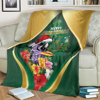 Dominica Christmas Blanket Funny Santa Sisserou Parrot - Wonder Print Shop