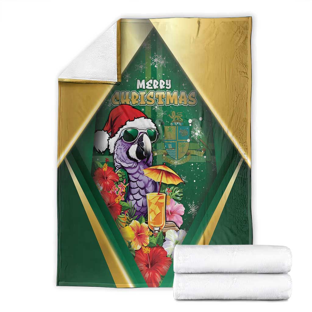 Dominica Christmas Blanket Funny Santa Sisserou Parrot - Wonder Print Shop