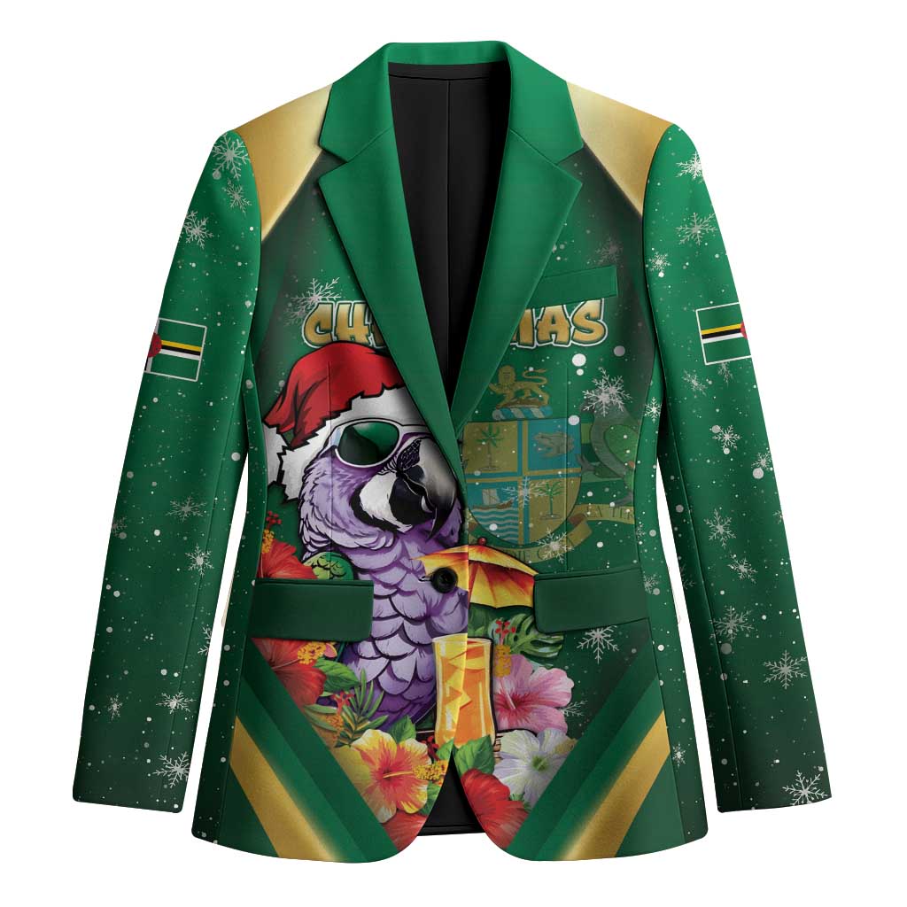 Dominica Christmas Blazer Funny Santa Sisserou Parrot - Wonder Print Shop