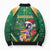 Dominica Christmas Bomber Puffer Jacket Funny Santa Sisserou Parrot - Wonder Print Shop